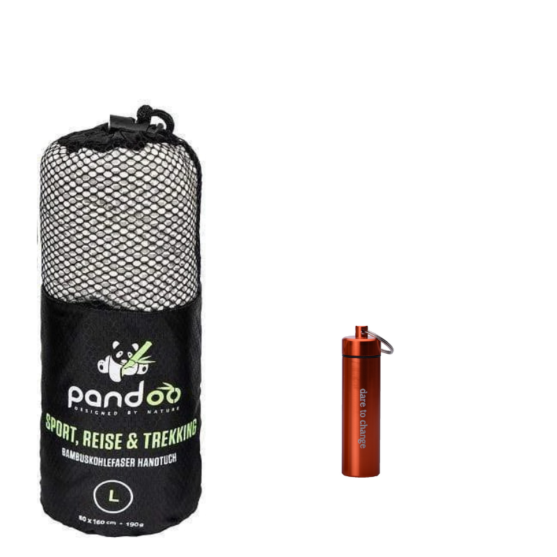 Quick drying towel with bamboo fiber gray - Large + dr Isla Compressed towels Bamboo - 3 colors