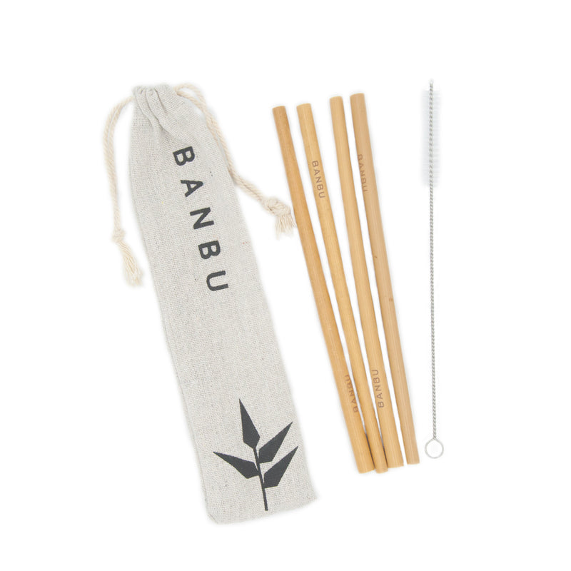 Bamboo straws - 4 pieces incl. Cleaner