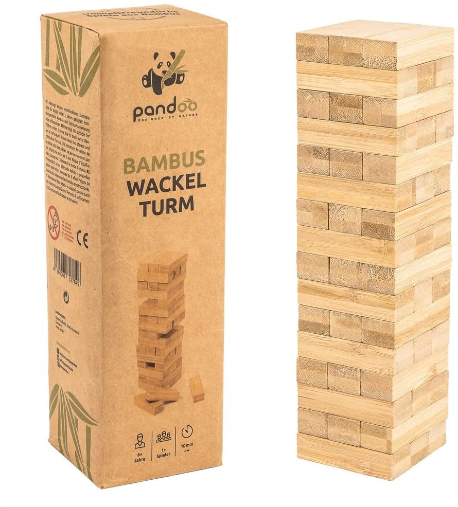 Pandoo bamboo wobble tower - wood free and plastic free