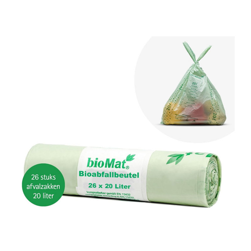 BioMat - Compostable garbage bags with handles 26 x 15/20 liters