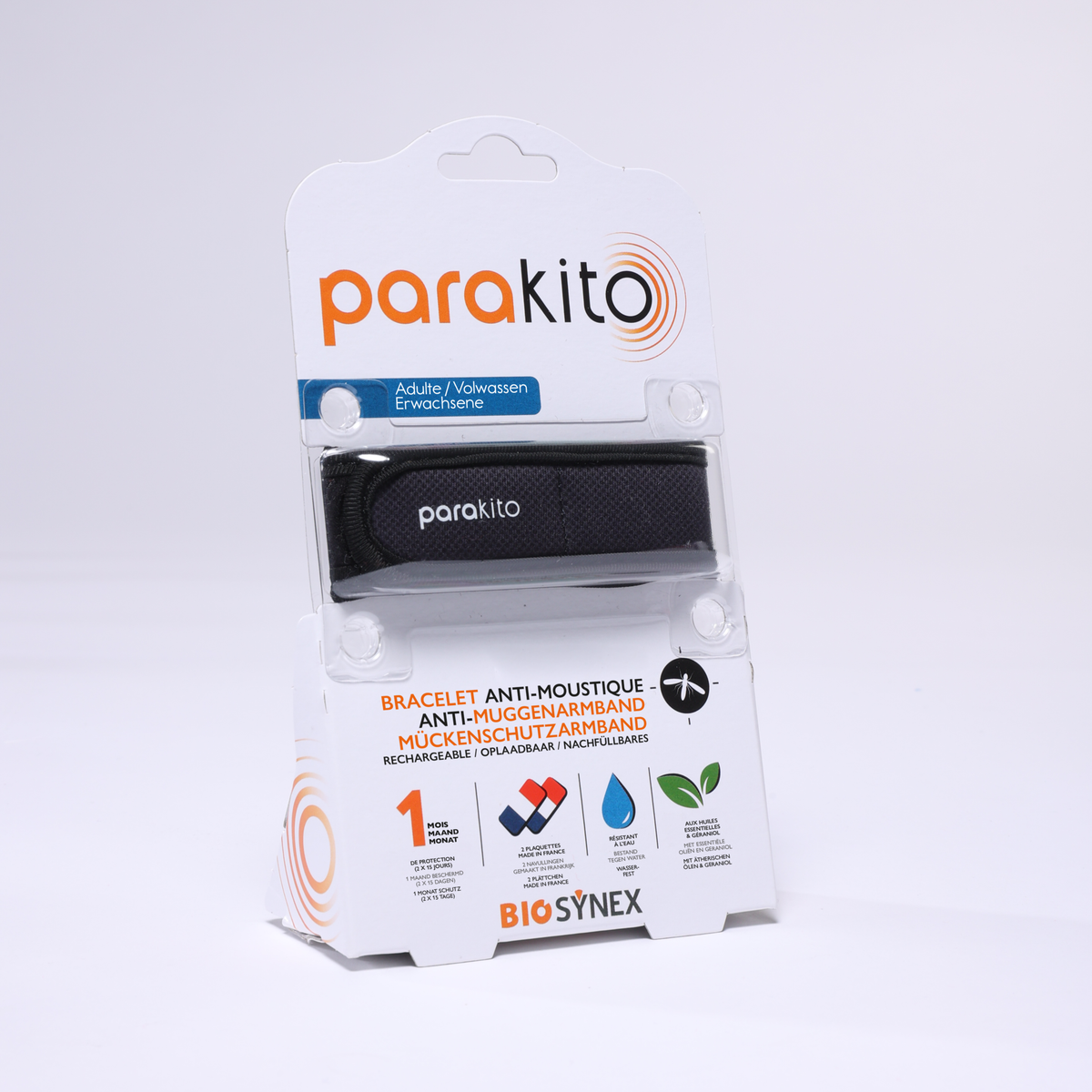 Parakito Rechargeable Anti-Mosquito Bracelet - Adult - Plant-Based Protection - Refillable - Innovative