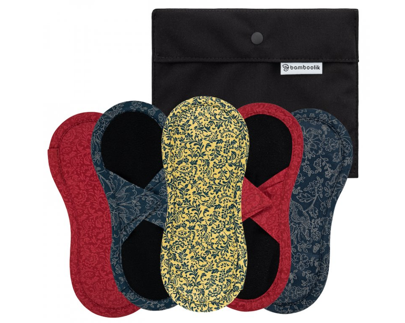 Satin & Cotton Pantyliners - Set of 5 + Wetbag