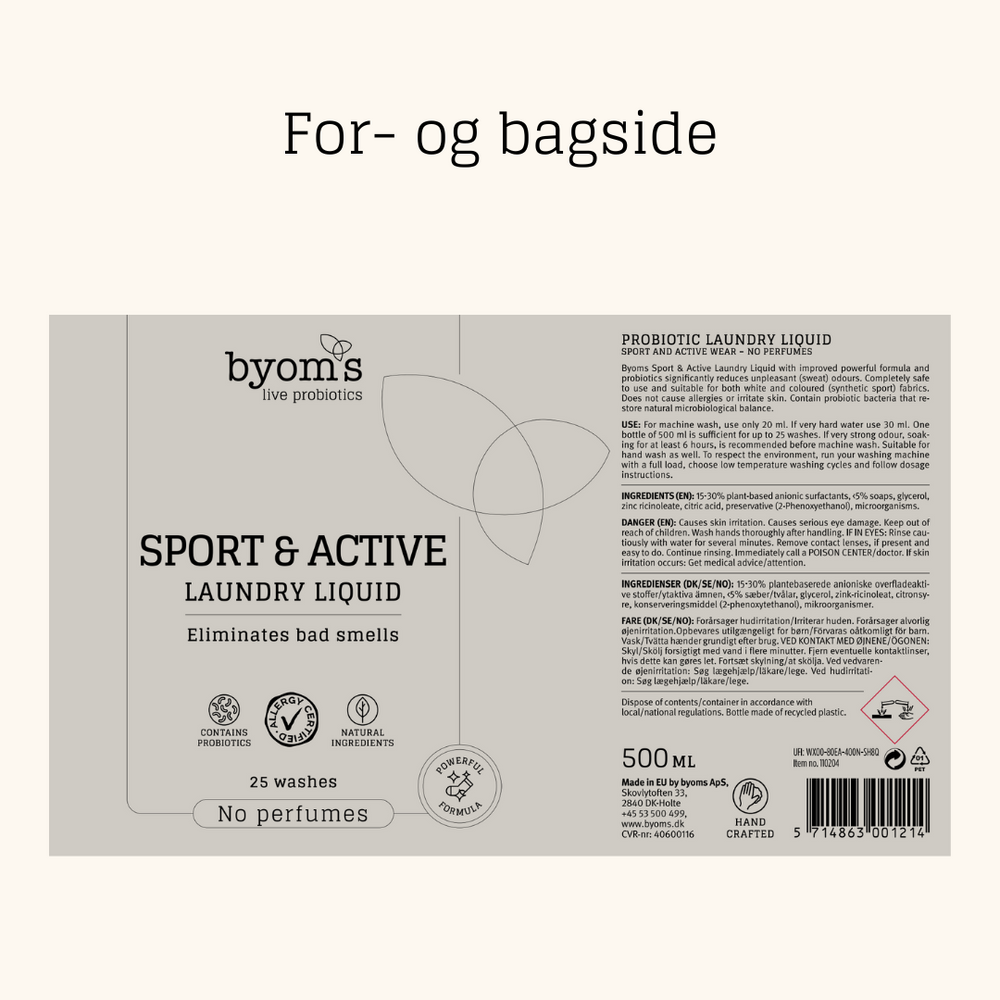Byoms - Probiotic Laundry Detergent - Sport & Active