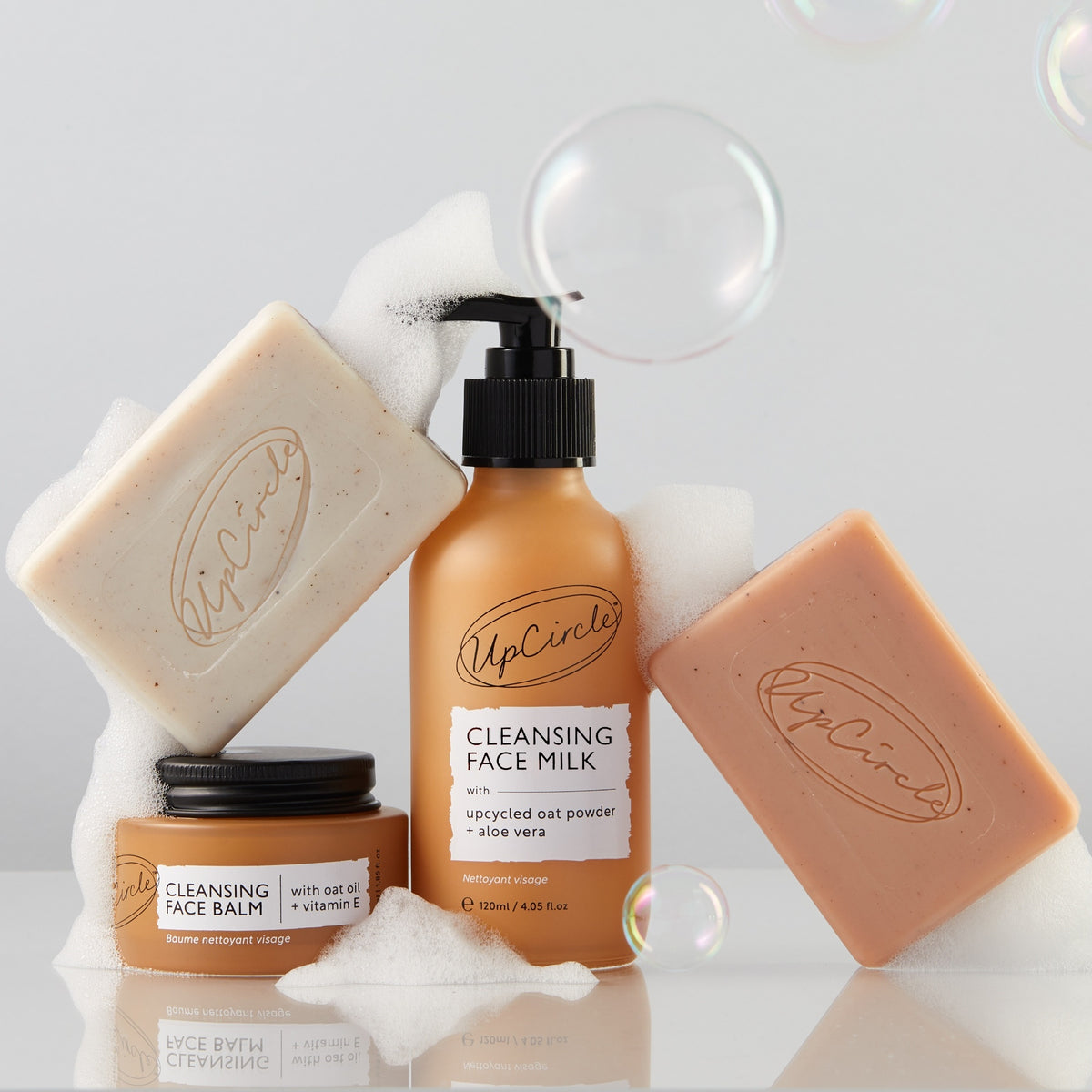 Moisturiser & Cleansing Face milk– Upcycled Argan Powder & Oat Powder