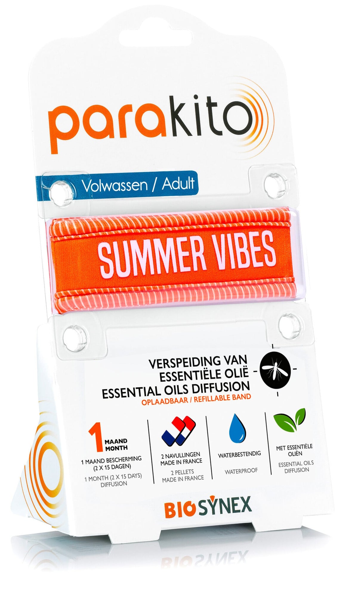 Parakito Rechargeable Anti-Mosquito Bracelet - Adult - Plant-Based Protection - Refillable - Innovative