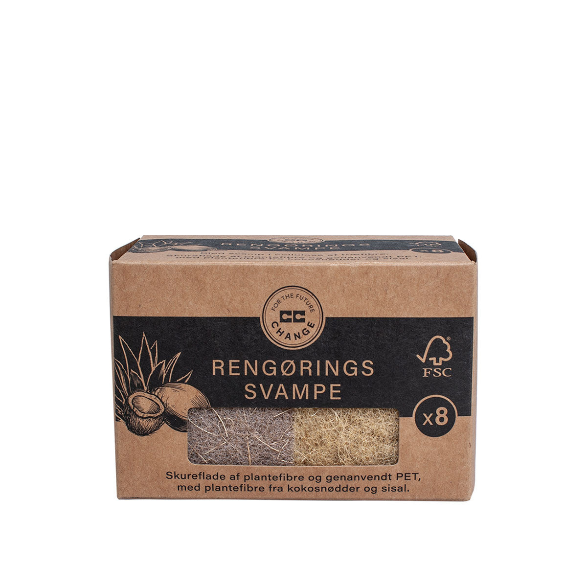 Small scouring pads - 8 pcs - natural cellulose and coconut