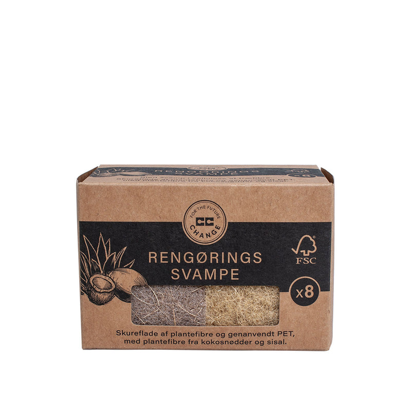 Small scouring pads - 8 pcs - natural cellulose and coconut
