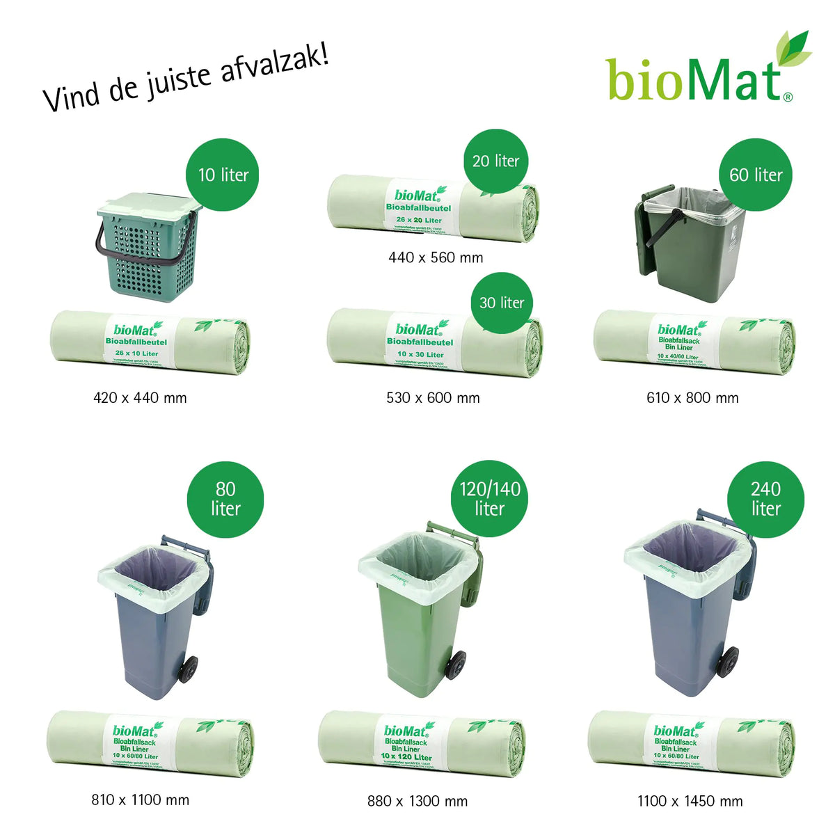 Biomat - Compostable garbage bags - 25 x 10 liters