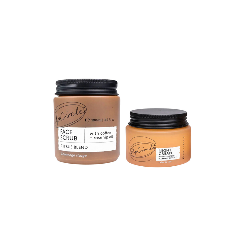 Night Cream & Coffee Face scrub - Upcycled Blueberries & Coffee Grounds