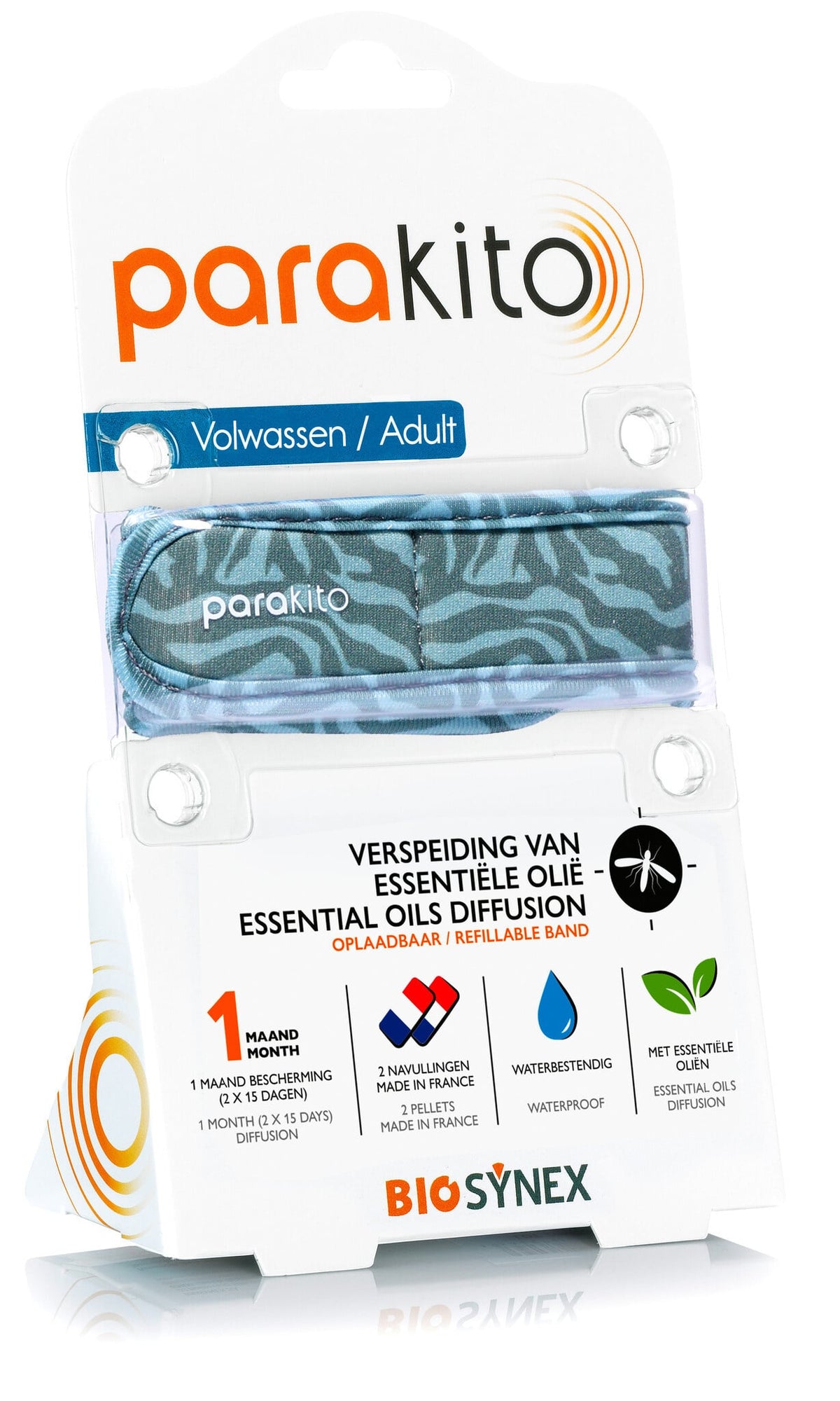 Parakito Rechargeable Anti-Mosquito Bracelet - Adult - Plant-Based Protection - Refillable - Innovative