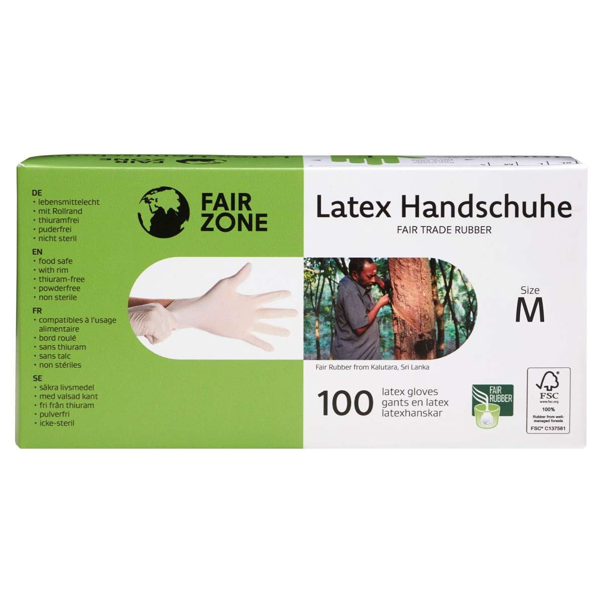 Latex Gloves made of Natural Rubber- 100 pieces