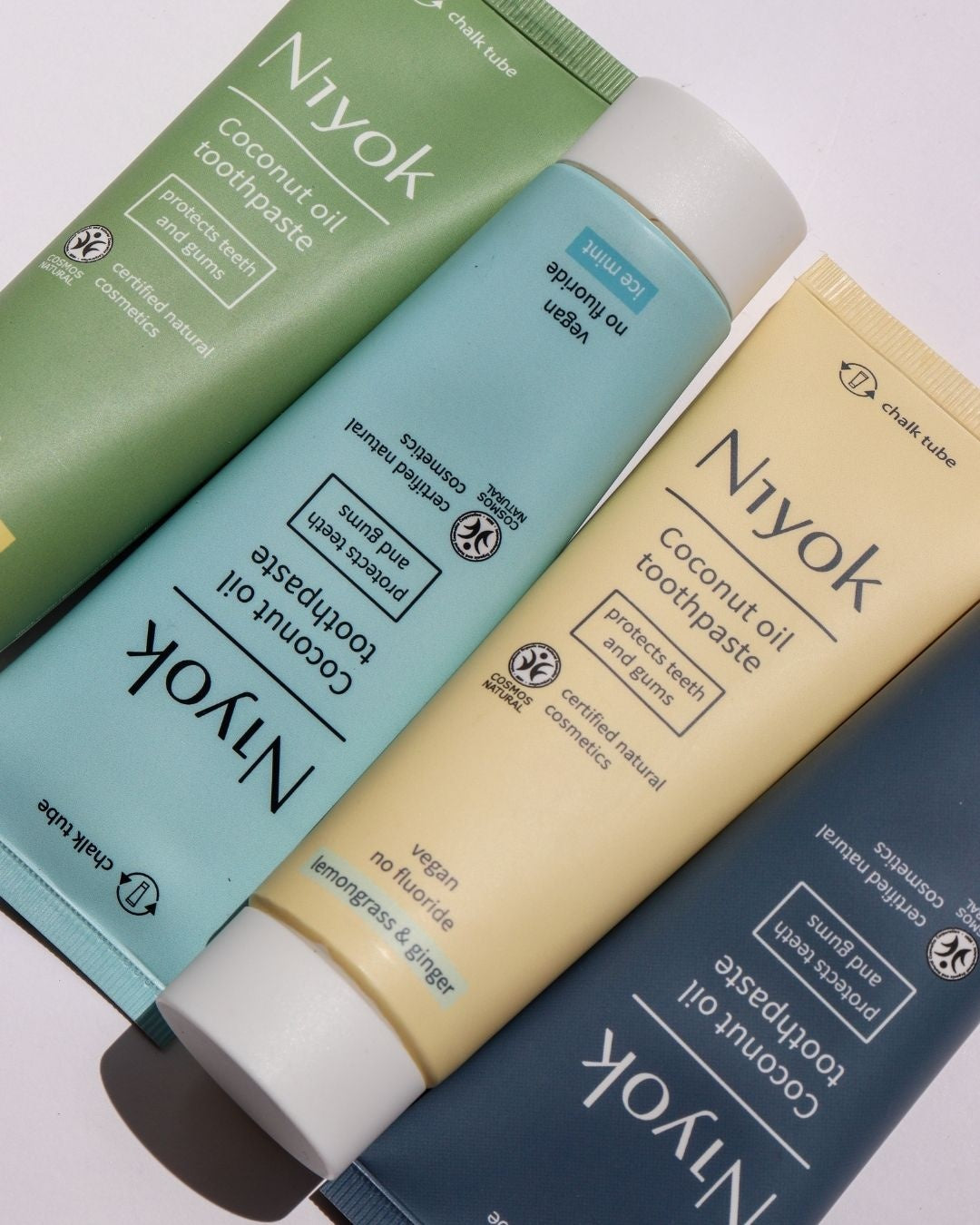 Double the Minty Power: Niyok Coconut Oil Mouthwash & Toothpaste Bundle in Peppermint & Lemon and Spearmint