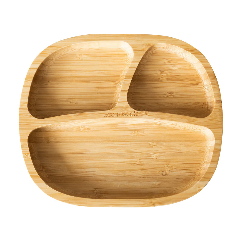 Bamboo plate - 5 colors - with suction cup - Melamine free