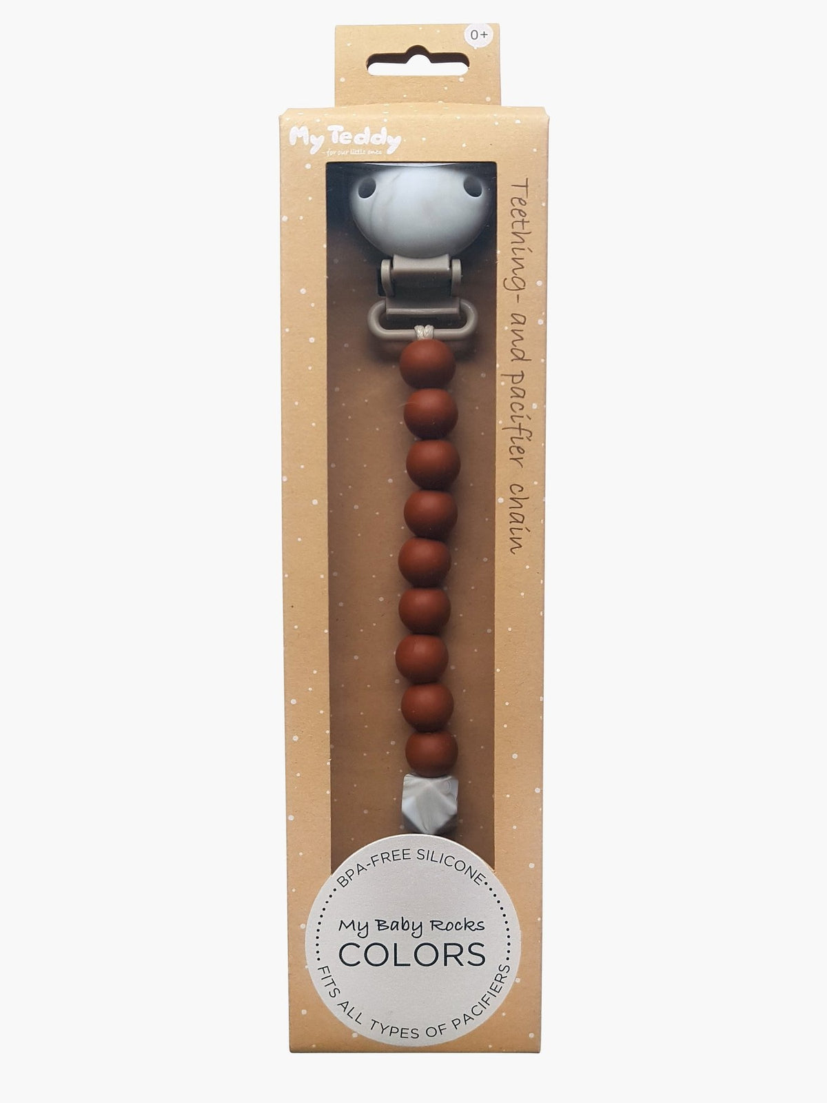 Pacifier clip - Brown Sugar - My Baby Rocks