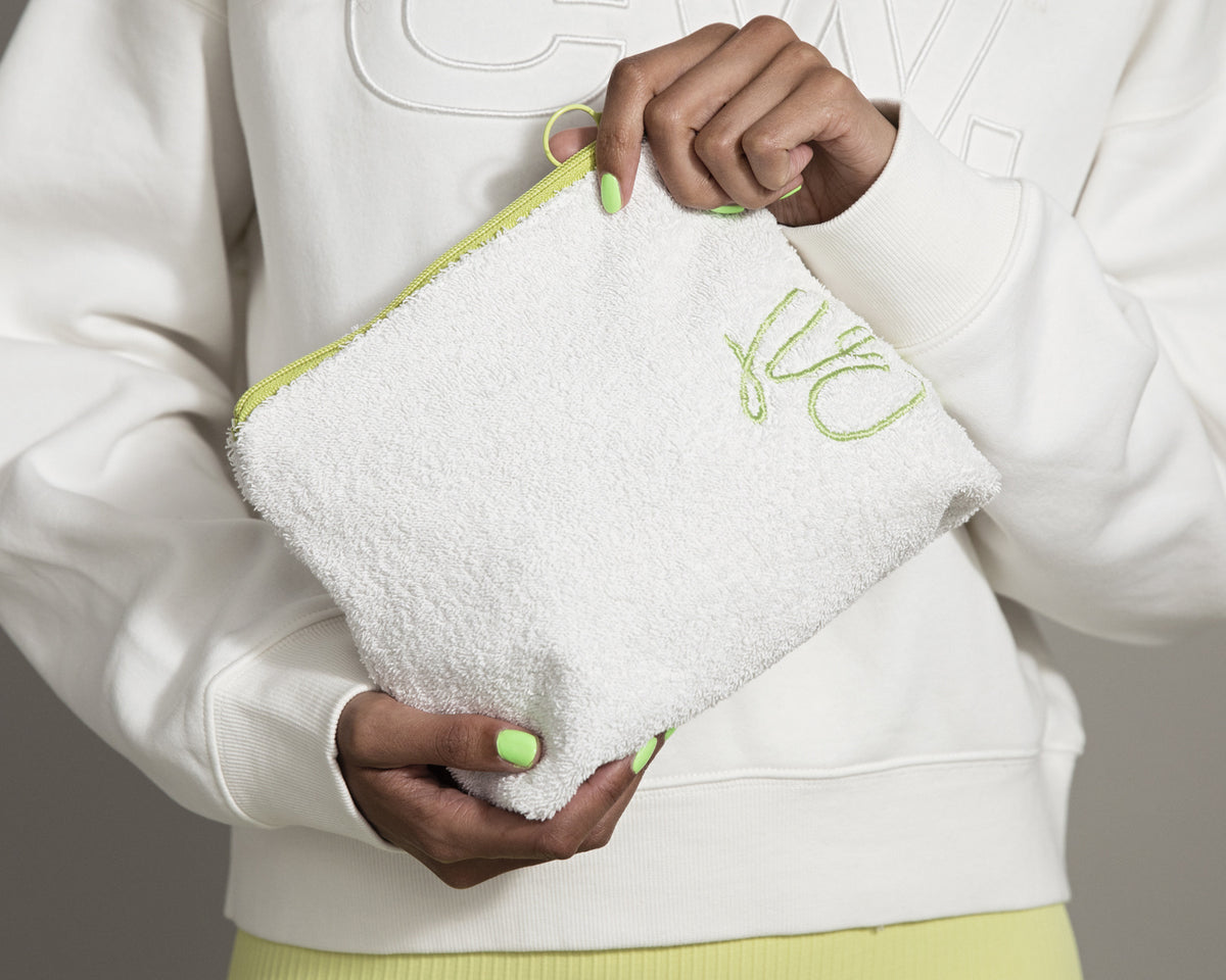 Toiletry bag - Terry cloth - Upcycle - Medium - Lime