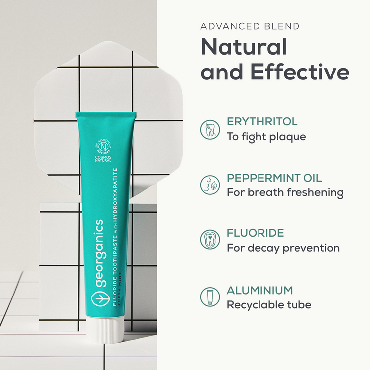 Georganics - Fluoride toothpaste with hydroxyapatite - 75ml - Mint