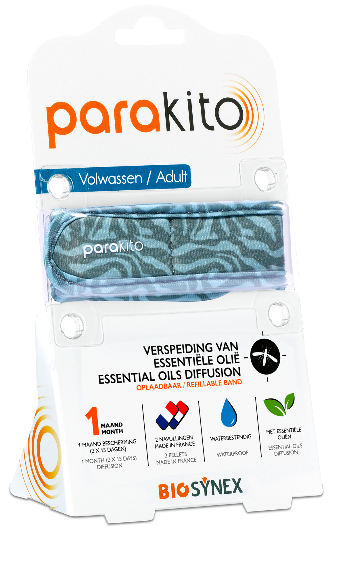 Parakito Rechargeable Anti-Mosquito Bracelet - Adult - Plant-Based Protection - Refillable - Innovative