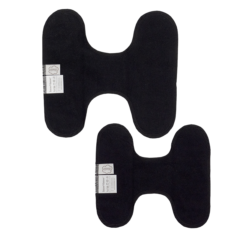 Washable Pantyliners - without closure - 3 Pieces - Black