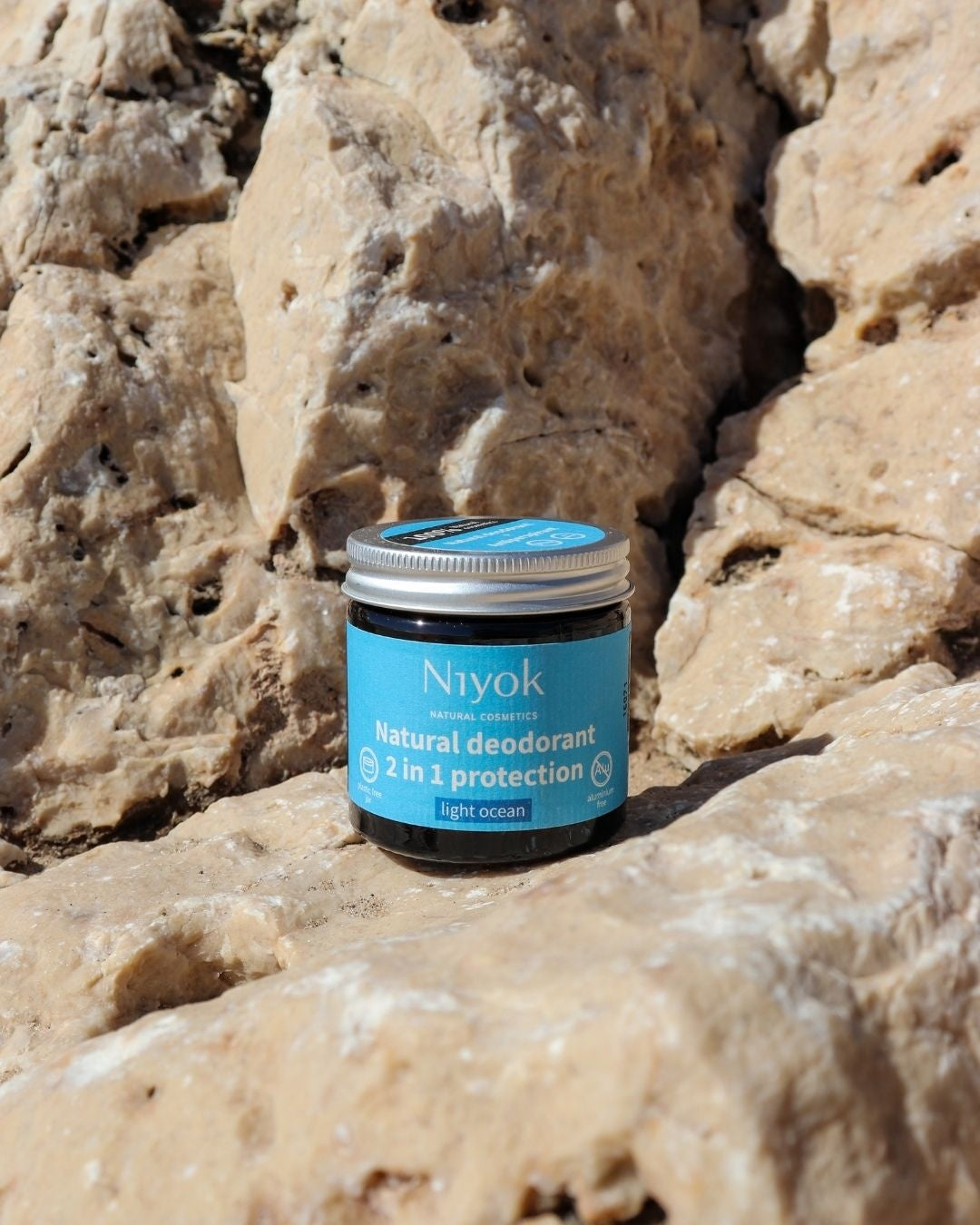 Light Ocean Serenity Set: Niyok Natural Deodorant, Shower Bar, Sensitive Moisturizer, and Sisal Bag