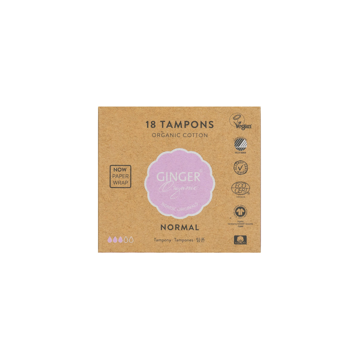 Tampons - 100% Pure Organic Cotton - Normal