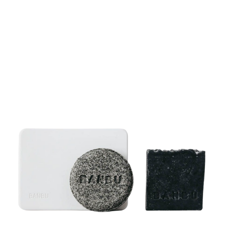 Shampoo bar & soap bar charcoal | incl. soap holder | Zero waste