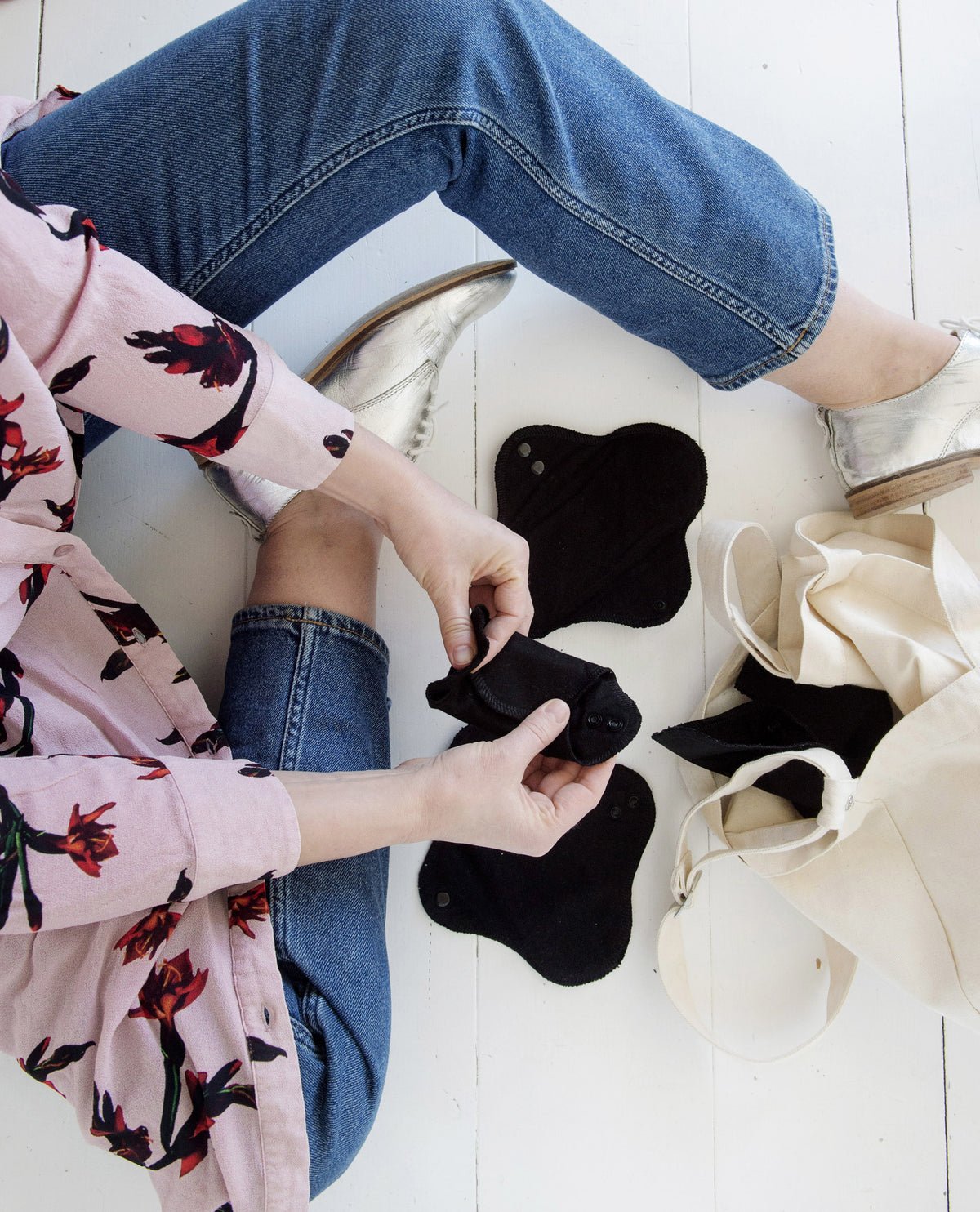 Washable Pantyliners - without closure - 3 Pieces - Black