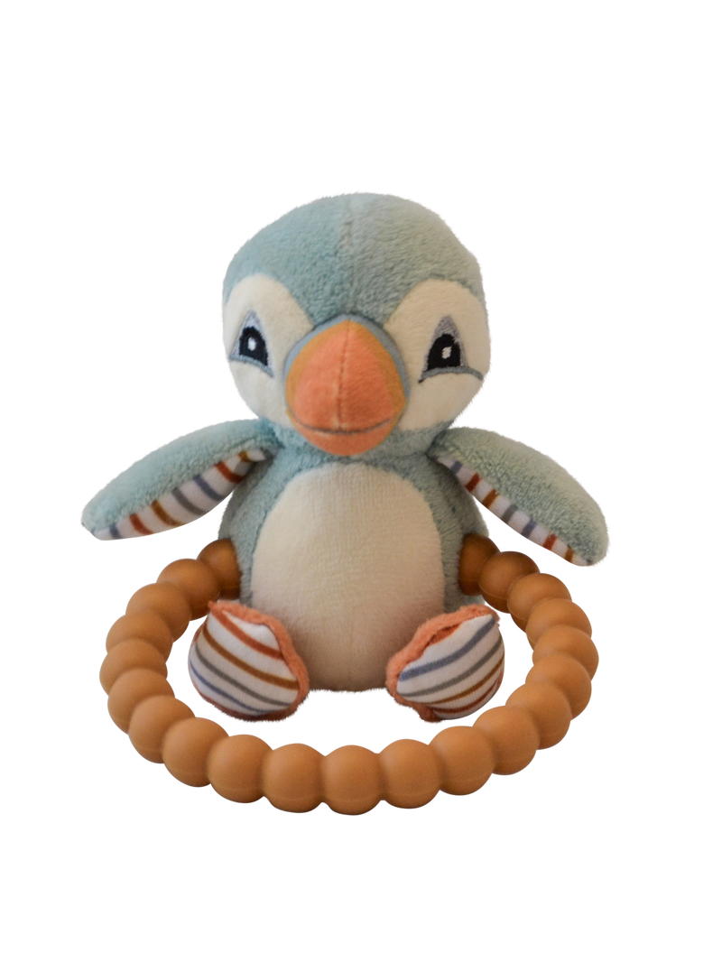 My First Puffin - Silicone rattle with teether - 2 different colors