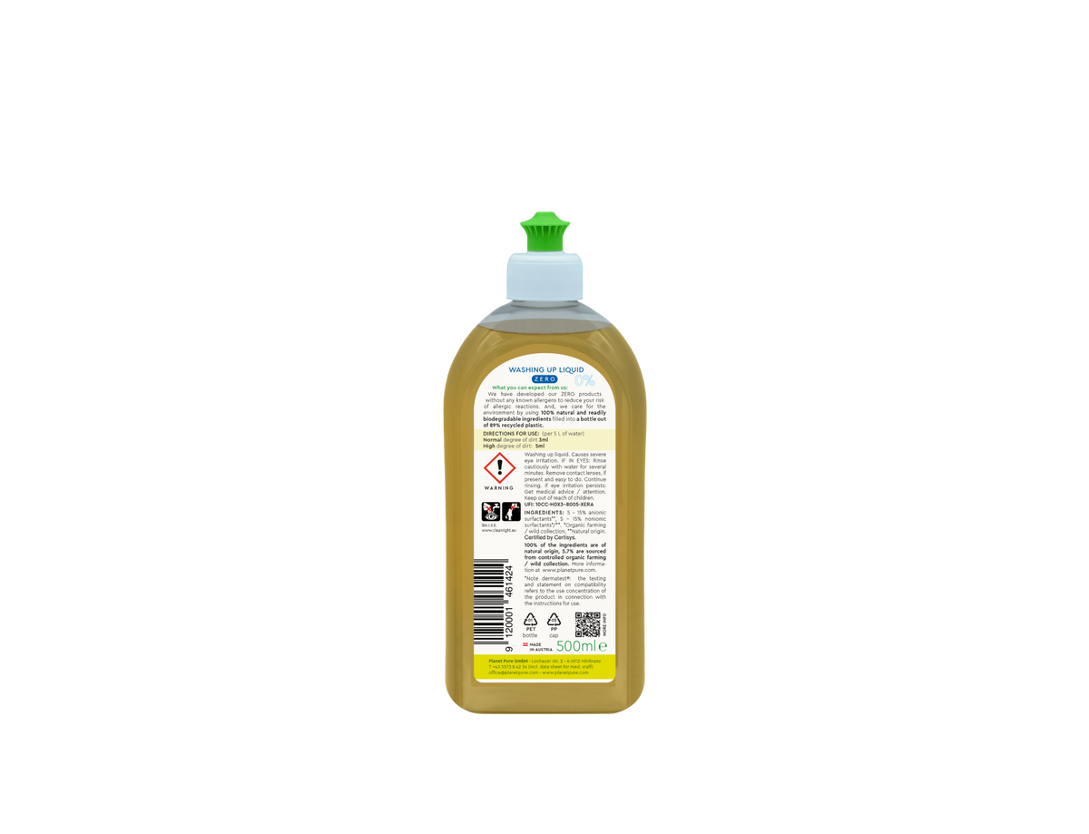 Planet Pure - dishwashing liquid - 0% ZERO - 500 ml