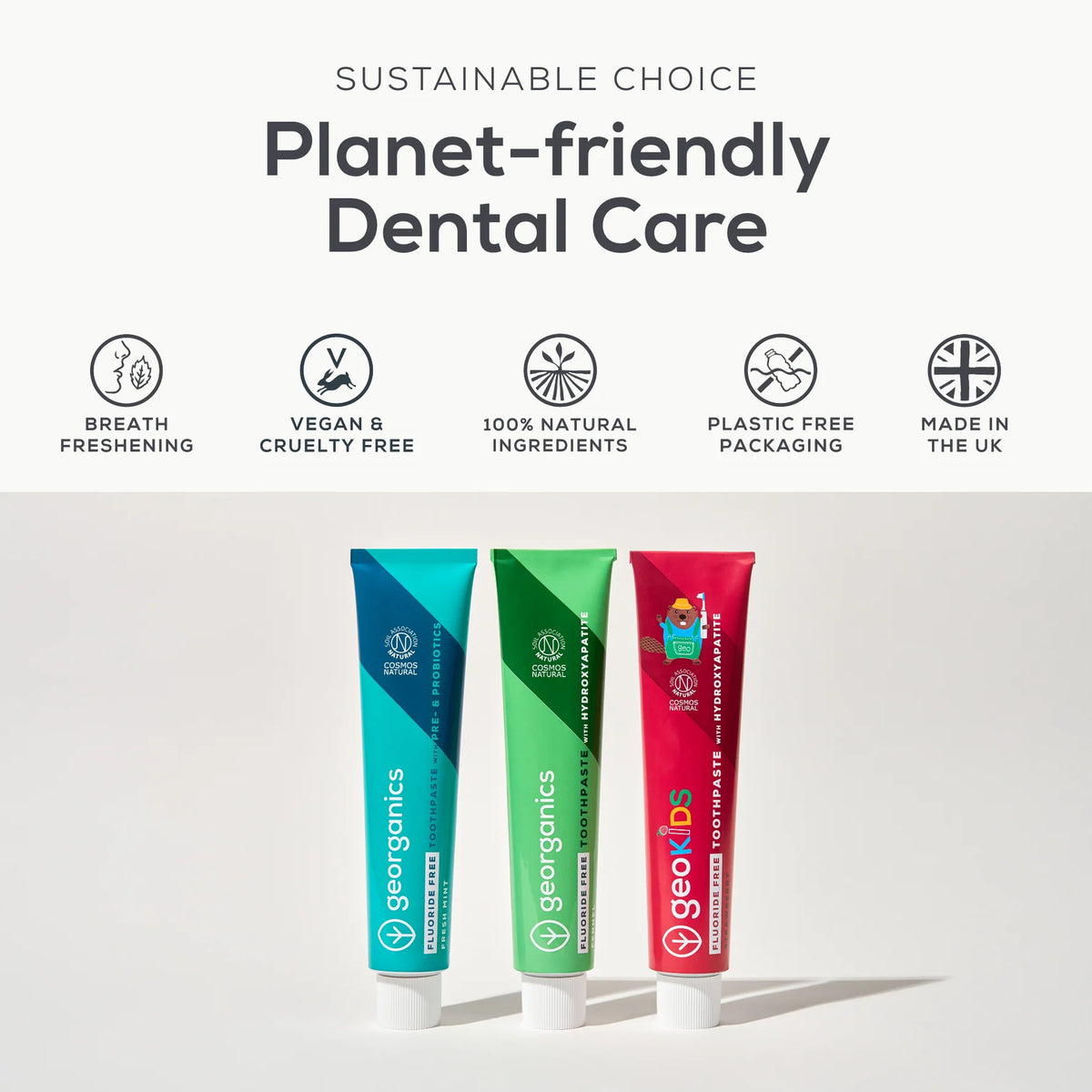 Georganics - Children's Toothpaste with Hydroxyapatite - Strawberry - Fluoride-Free