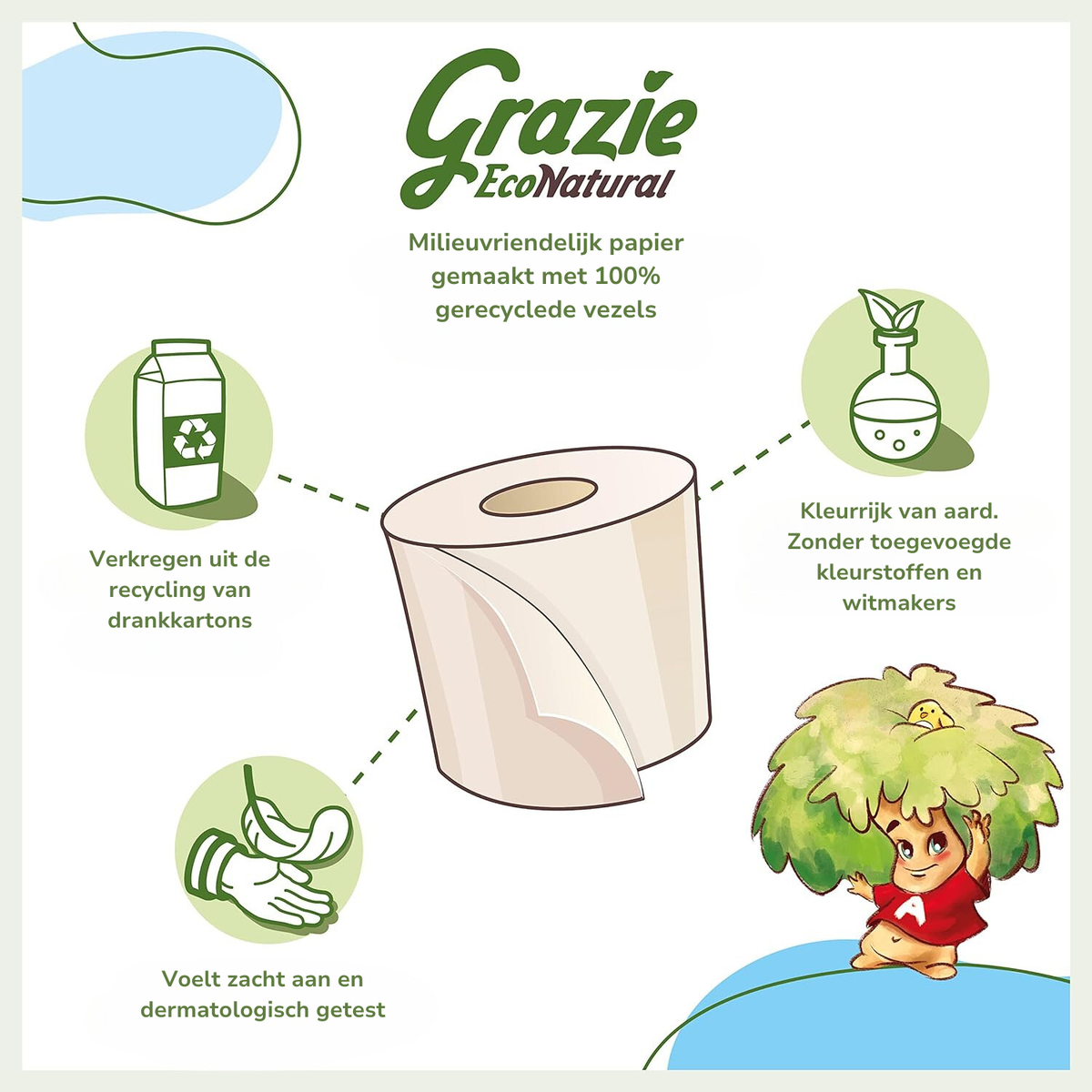 Grazie Natural toilet paper 2-ply - recycled beverage carton