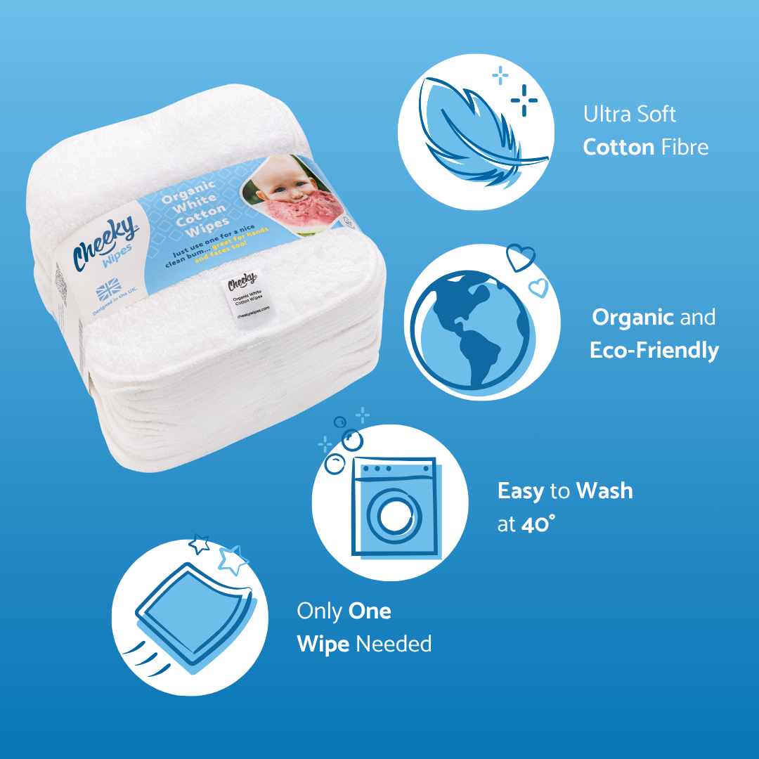 Cheeky Wipes - organic cotton baby wipes - 25 Pieces