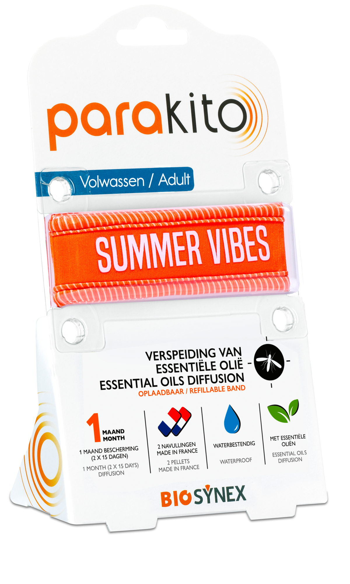 Parakito Rechargeable Anti-Mosquito Bracelet - Adult - Plant-Based Protection - Refillable - Innovative