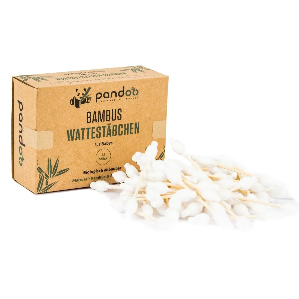 Pandoo cotton buds bamboo for babies - 55 pieces