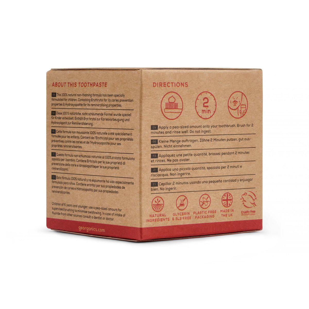 Georganics - Kids Fluoride Toothpaste - Strawberry