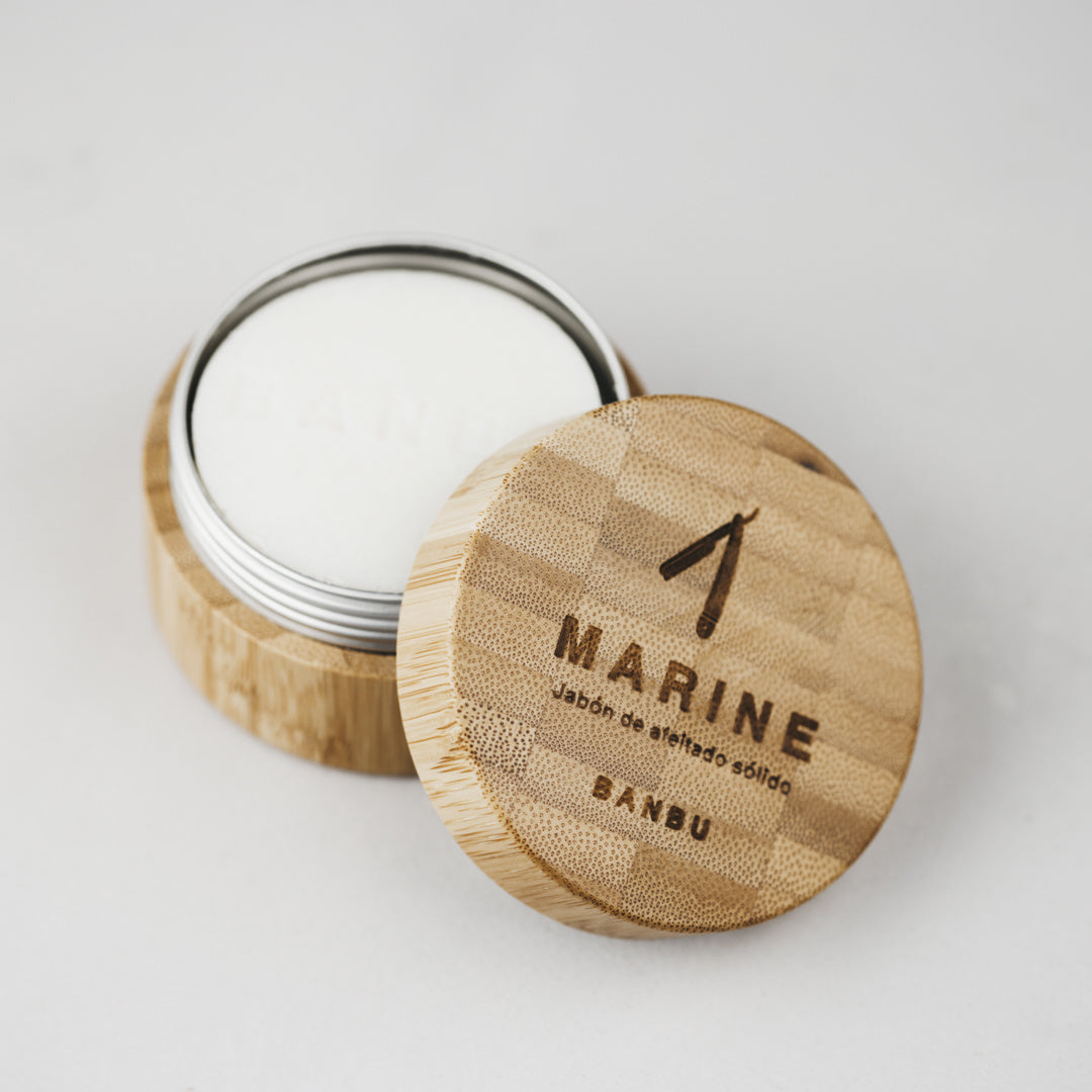 Razor + Shaving brush black & shaving soap Marine