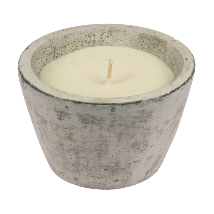 Garden candle - rapeseed wax - Stone pot - 1 piece - Anthracite - Naturel