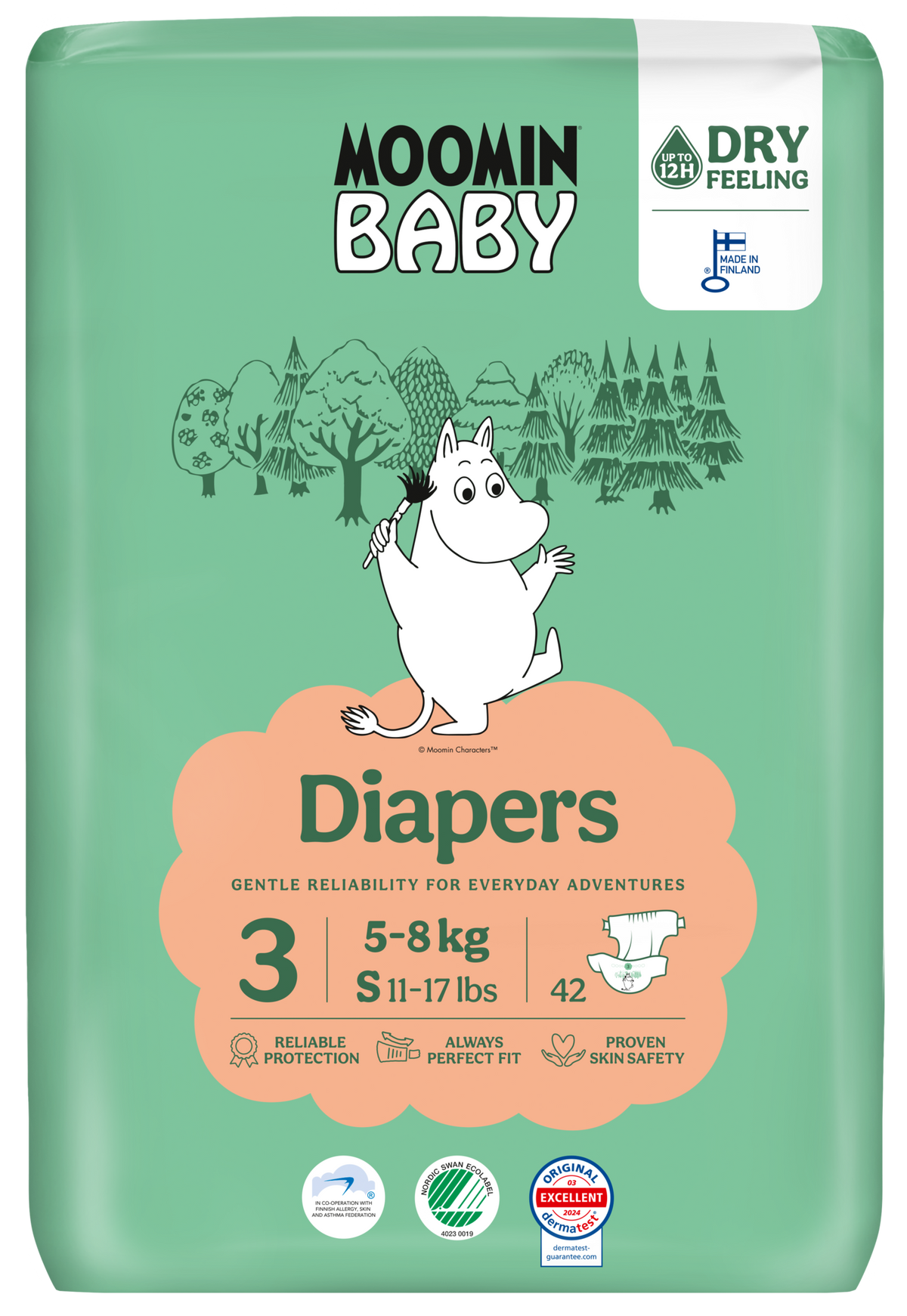 Moomin Baby Moomin Baby Eco Wegwerpluiers  - maat 3 - 5 t/m 8 kg 48