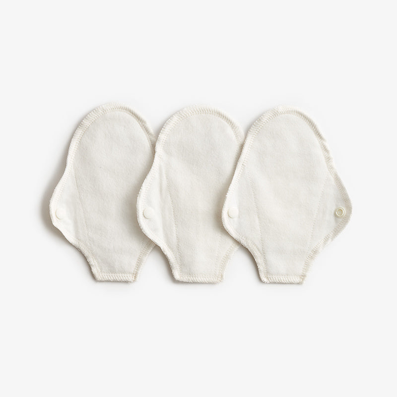 Washable Thong with Snap Buttons - 3 Pieces - White