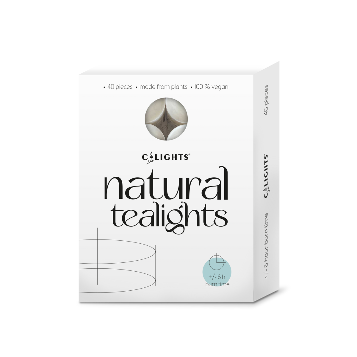 C-Lights Plantaardige theelichtjes – 40 stuks