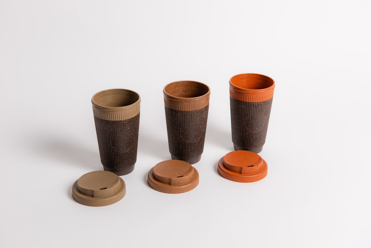 Reusable Coffee Cup Refined + Sealed Cap - Nutmeg - 350 ML