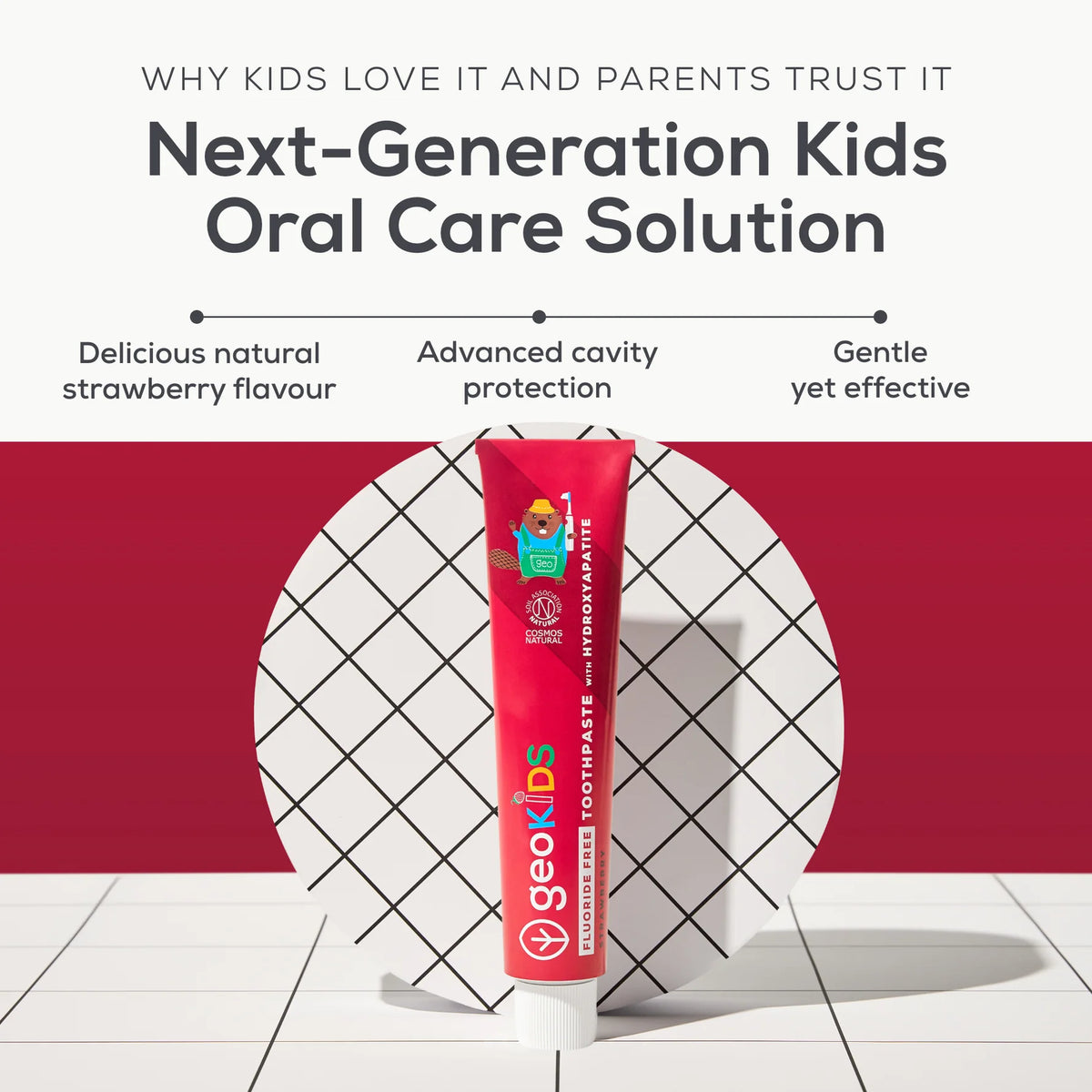 Georganics - Children's Toothpaste with Hydroxyapatite - Strawberry - Fluoride-Free