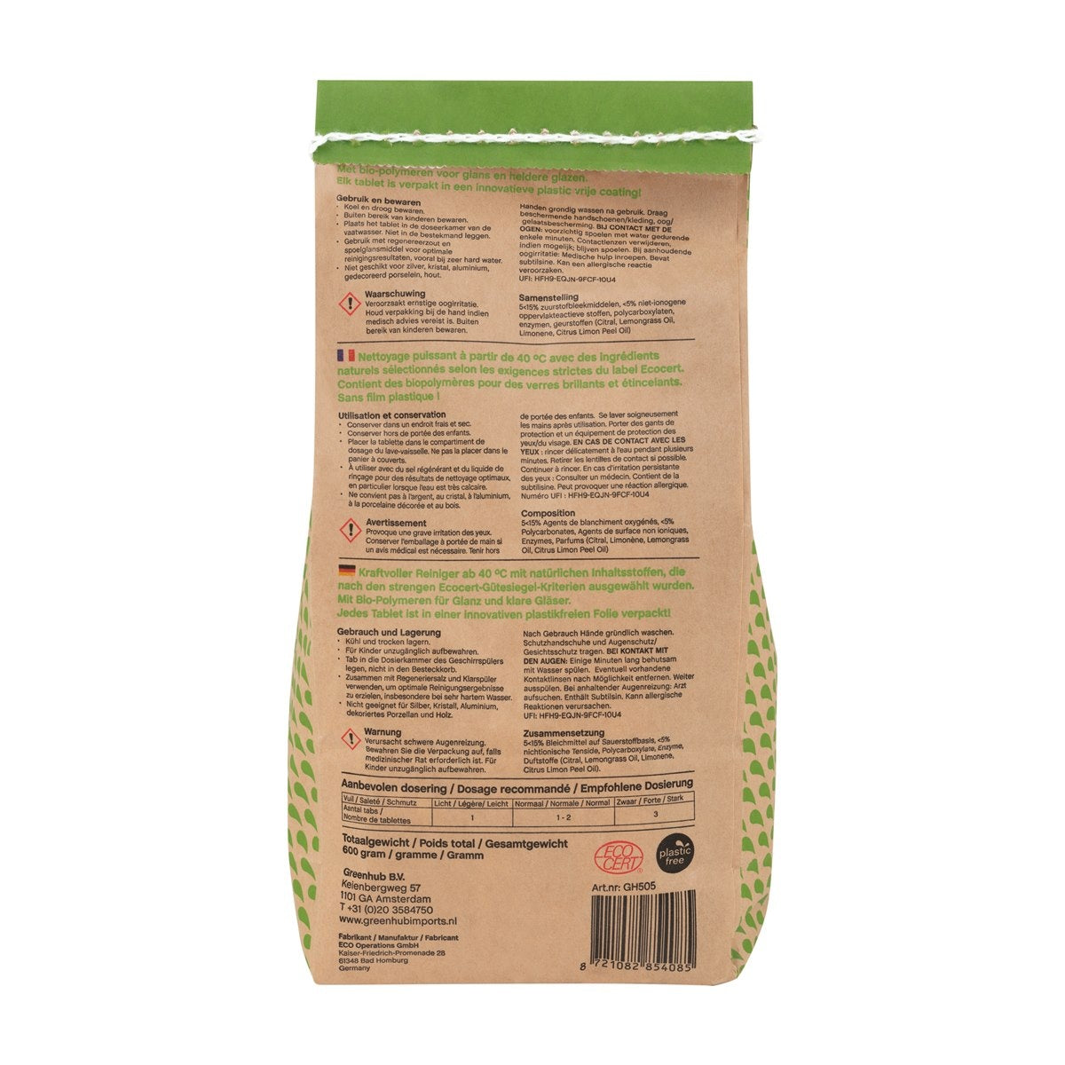 Greenhub - Plastic-free dishwasher tablets - 120 pieces