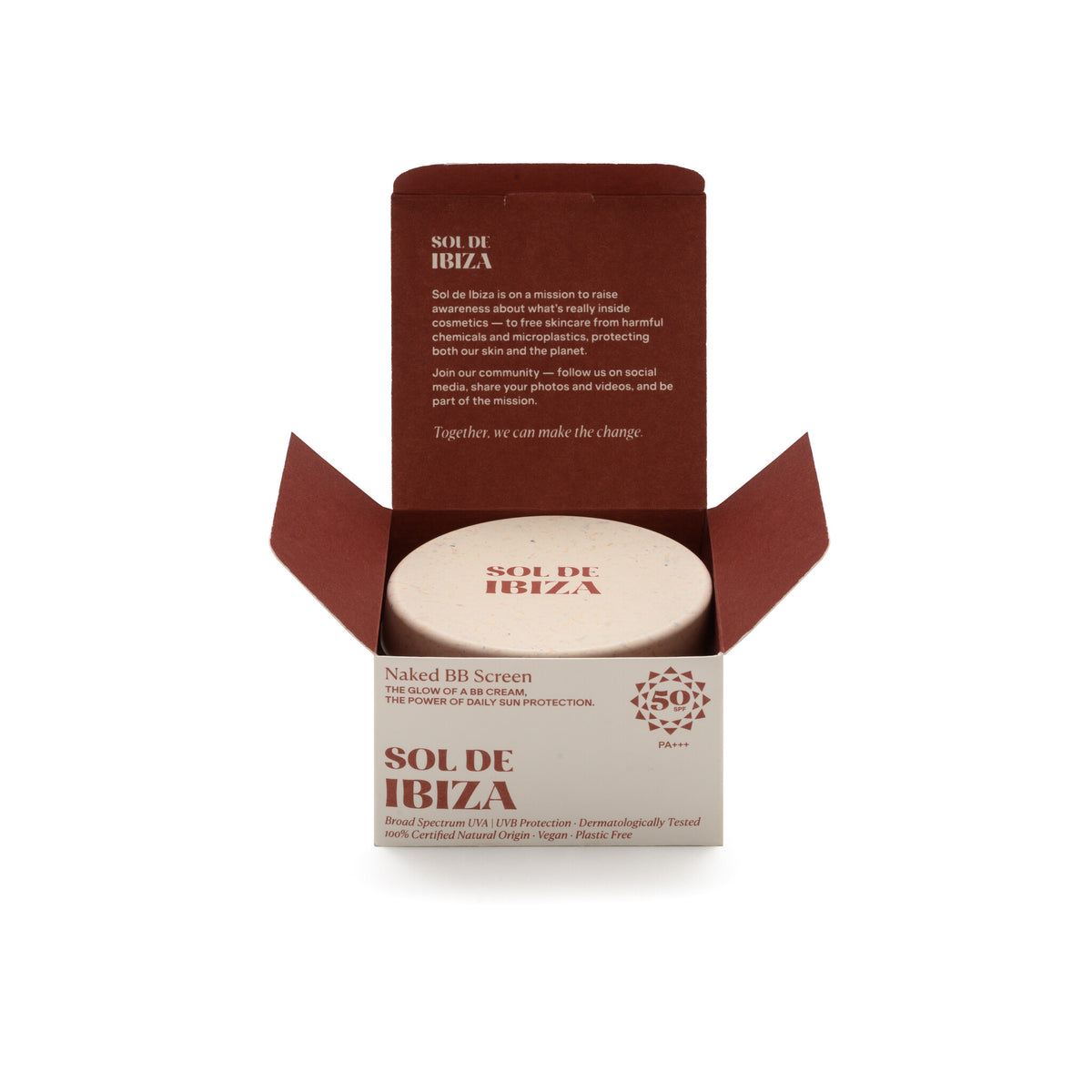 Naked BB Screen SPF50 – compostable packaging