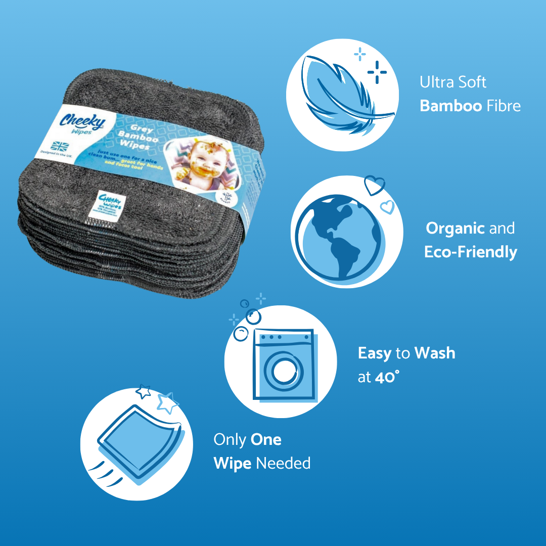 Baby Wipes - Bamboo - 25 Pieces - Gray