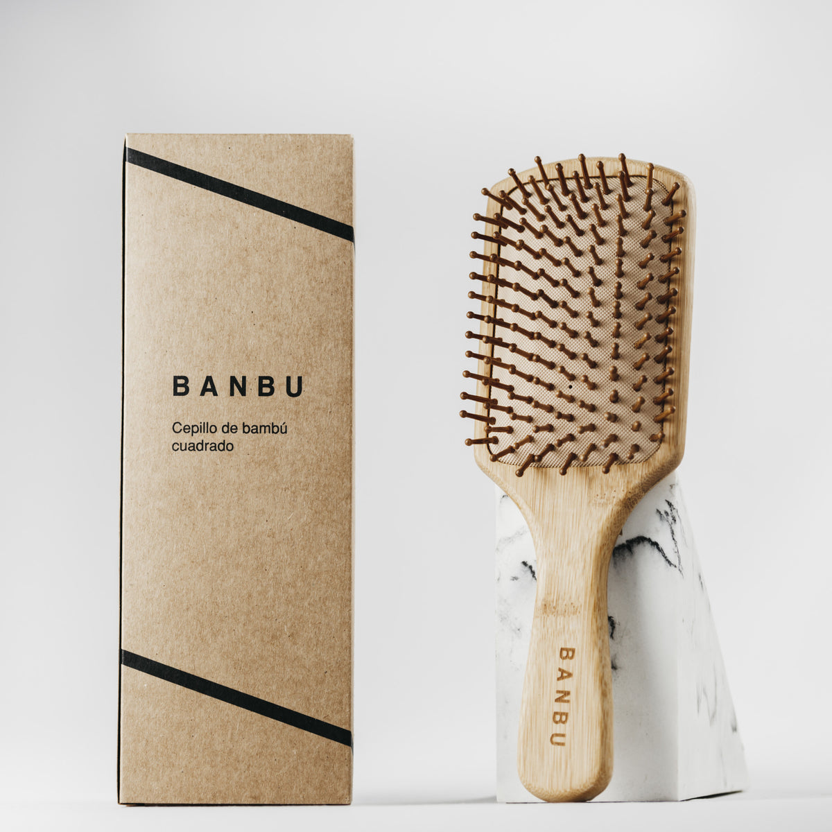 Hair brush - bamboo - square