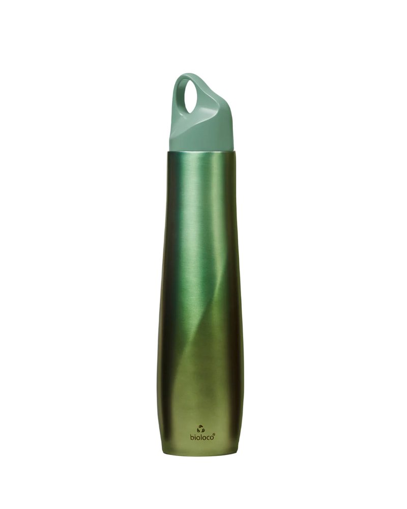 Bioloco Curve Green – Stainless Steel Insulating Bottle – 420 ML