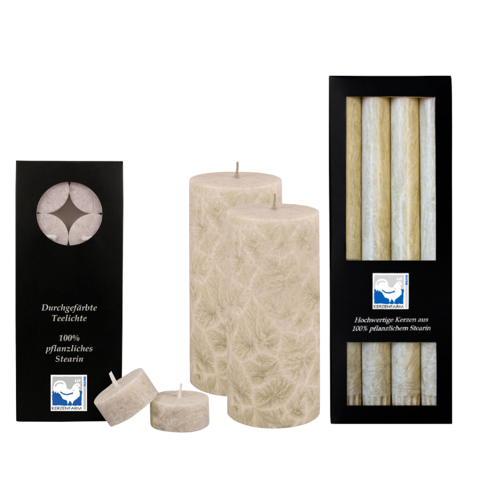 Plantbased stearin candle set – Different colors