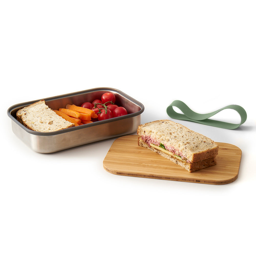 Lunch box - stainless steel & bamboo - 900 ML