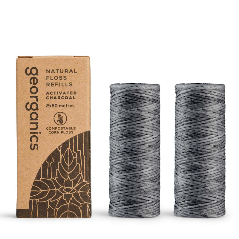 Dental floss refill - charcoal