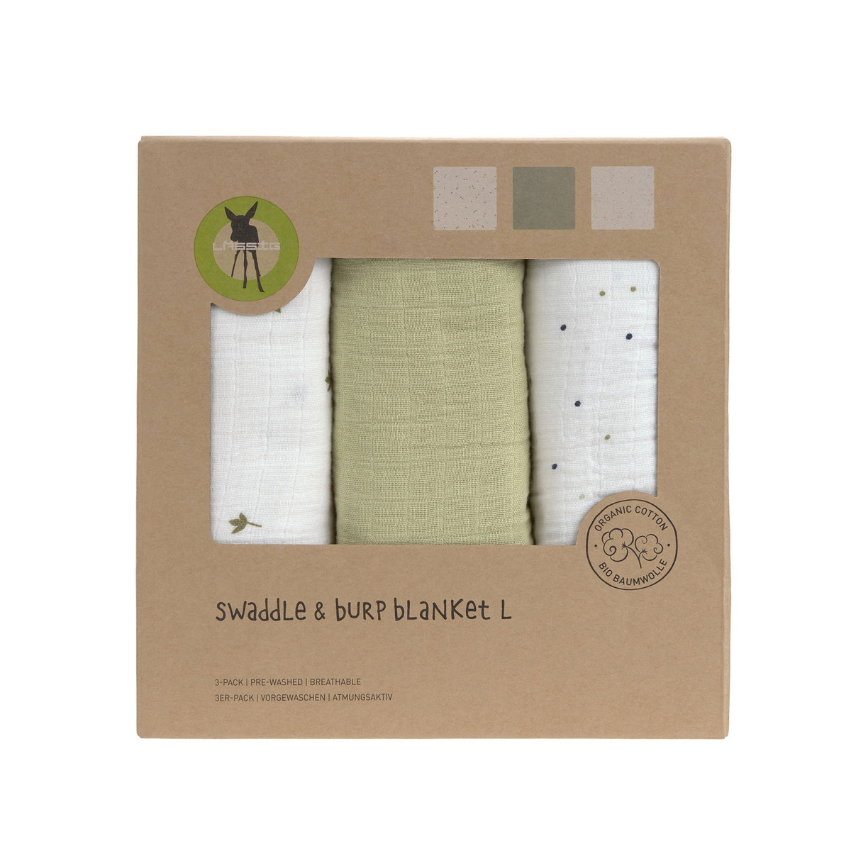 Lässig - Swaddle & Burp Multi-wipes - L
